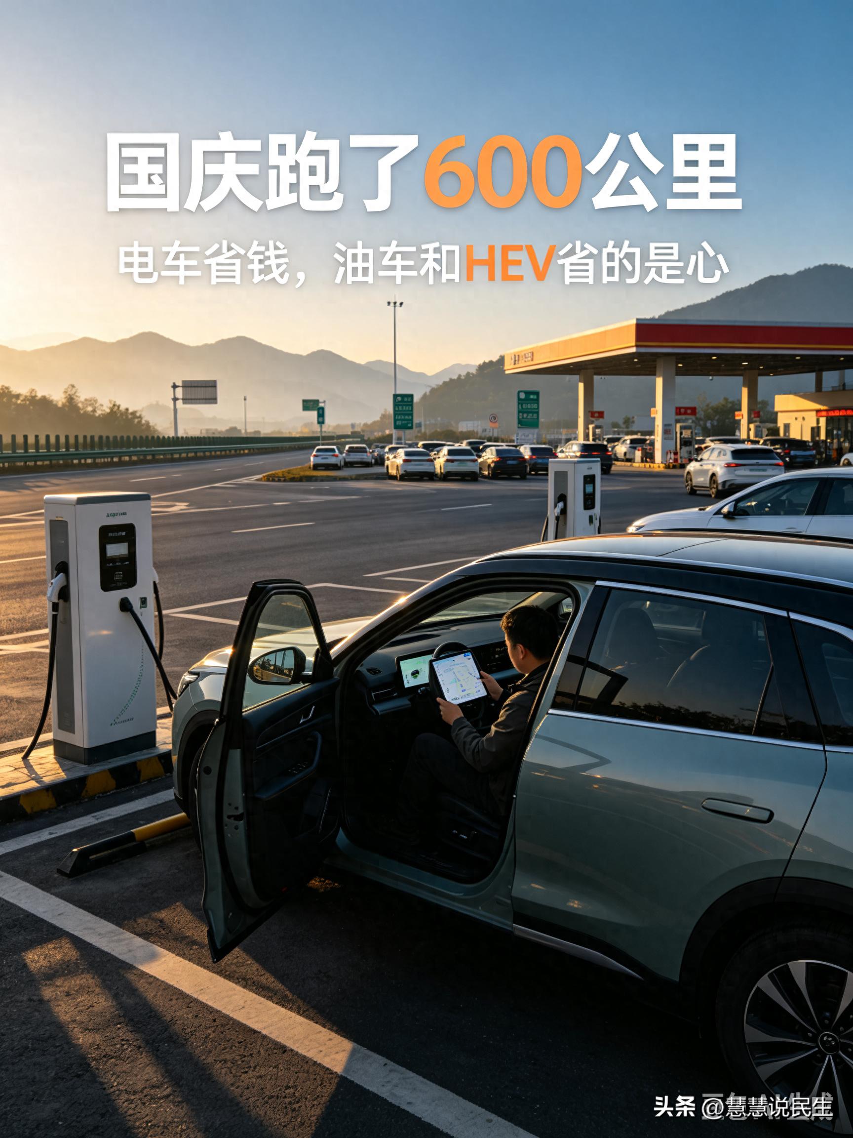 国庆长途600公里实测：电车省钱，油车和HEV省心更稳
